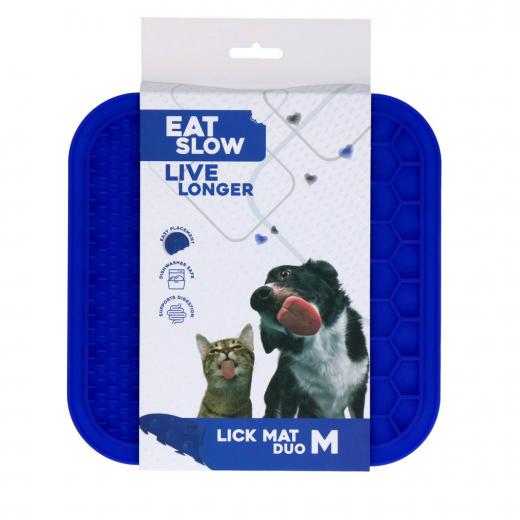 Eat Slow Live Longer Lick Mat Duo M Blue