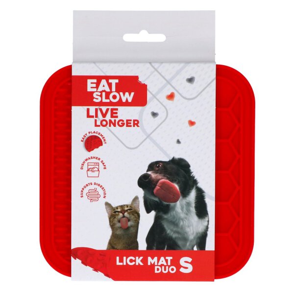 Eat Slow Live Longer Lick Mat Duo S Red