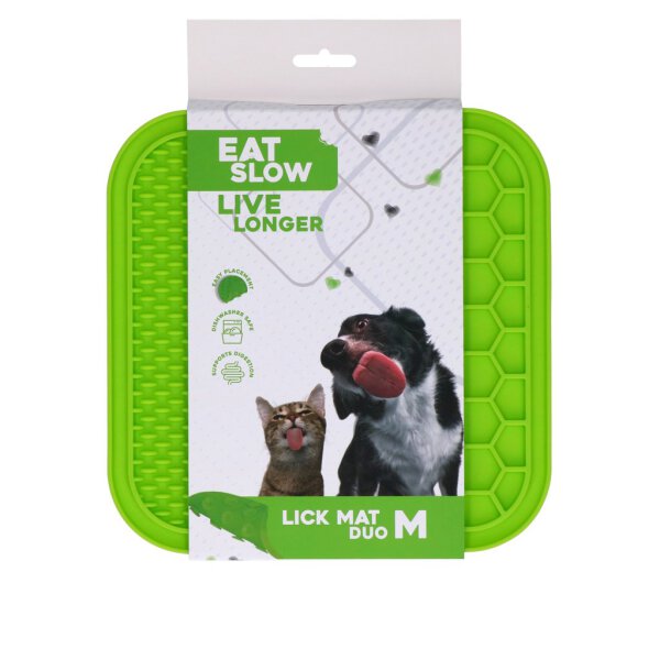 Eat Slow Live Longer Lick Mat Duo M Green