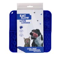 Eat Slow Live Longer Lick Mat Dimensions Rectangle Blue