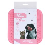 Eat Slow Live Longer Lick Mat Quad Pink