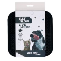 Eat Slow Live Longer Lick Mat Quad Grey