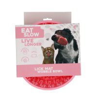 Eat Slow Live Longer Lick Mat Wobble Bowl Pink