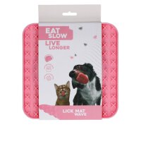 Eat Slow Live Longer Lick Mat Wave Pink