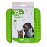 Eat Slow Live Longer Lick Mat Wave Green