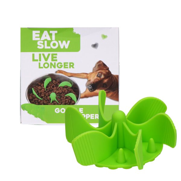 Eat Slow Live Longer Gobble Stopper M Green