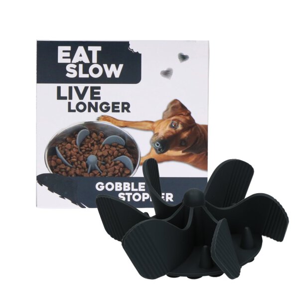 Eat Slow Live Longer Gobble Stopper M Grey