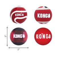 KONG Signature Balls 4pk Assorted Sm