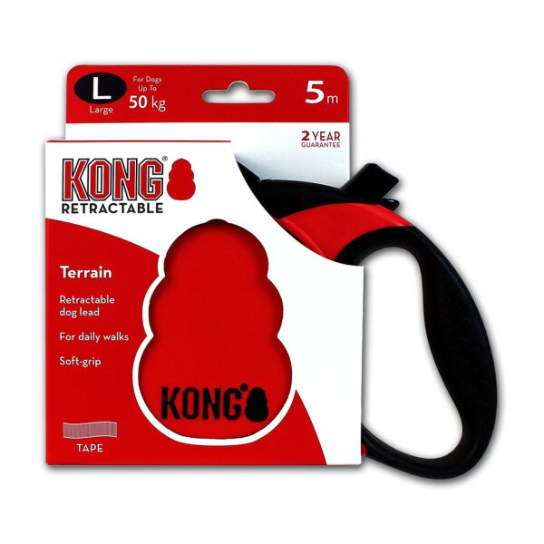 KONG Retractable Leash Terrain Red L 5m50kg