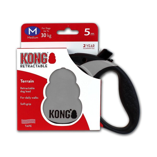 KONG Retractable Leash Terrain Grey M 5m30kg