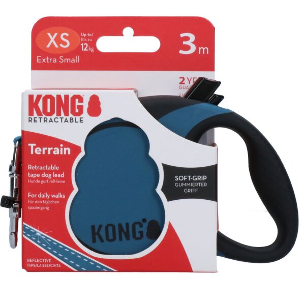 KONG Retractable Leash Terrain Blau XS 3m12kg