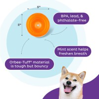 Outward Hound OrbeeTuff Snoop Orange Planet Dog