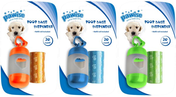 Pawise Poop Bags Dispenser incl 2 x 20 bags