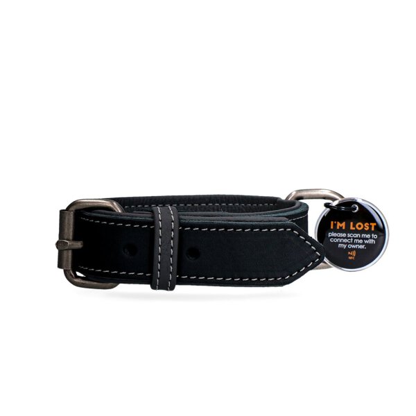 Spotted Pro Lederhalsband Schwarz 25x40cm