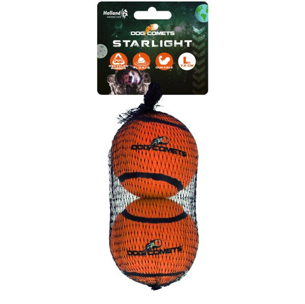 Dog comets Starlight Star Tennisbal  L Oranje 2st