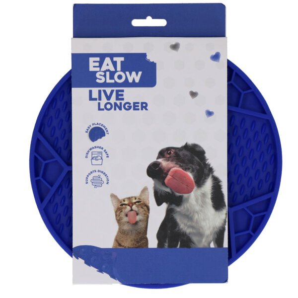 Eat Slow Live Longer Lick Mat Voetbal Blauw