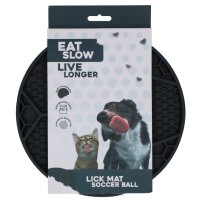 Eat Slow Live Longer Lick Mat Voetbal Grijs