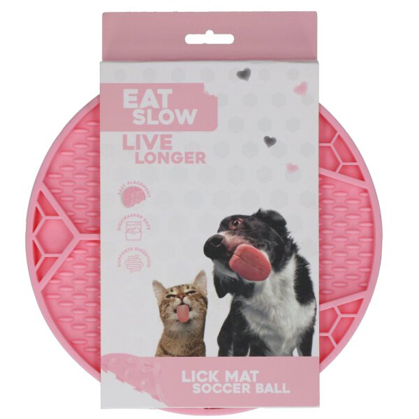 Eat Slow Live Longer Lick Mat Voetbal Roze