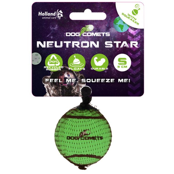 Dog comets Neutron Star Tennisbal met pieper S Groen  1st