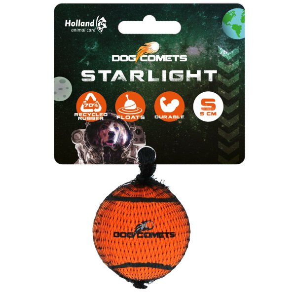 Dog comets Starlight Star Tennisbal  S Oranje 1st