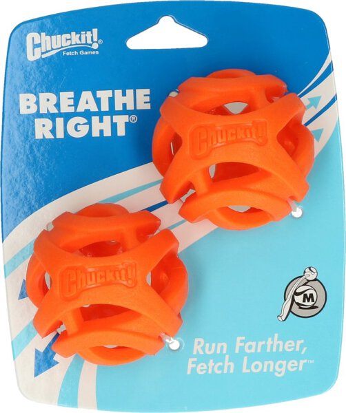 Chuckit Breathe Right Fetch Ball Medium 2 pk