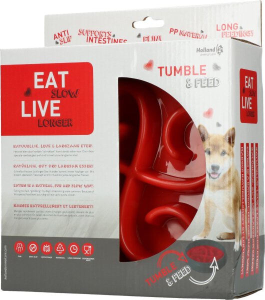 Eat Slow Live Longer Tumble Feeder Red