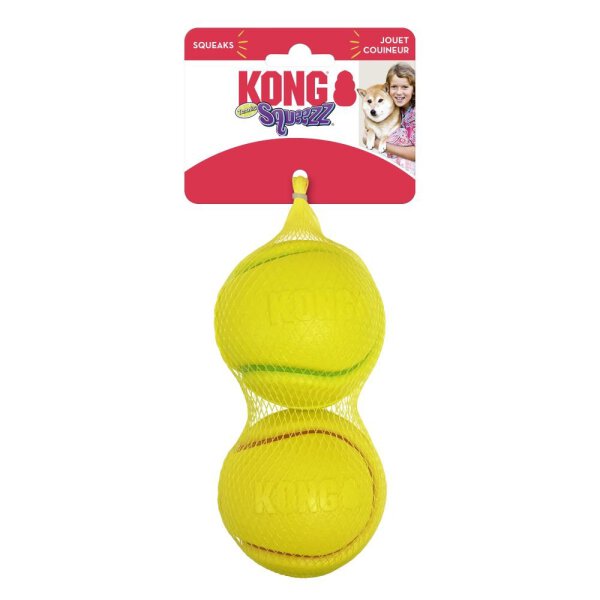 KONG Squeezz Tennis Assorted Lg 2pk