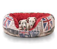 Knuffelwuff Hundebett Alidho aus Velours XXL 110 x 95cm Union Jack