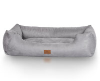 Knuffelwuff Hundebett Dreamline aus Velours XXL 120 x 85cm Grau