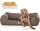 Knuffelwuff Orthopädisches Hundebett Amelie aus Velours mit Handwebcharakter M-L 85 x 63cm Braun