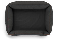 Knuffelwuff Orthopädisches Hundebett Amelie aus Velours mit Handwebcharakter M-L 85 x 63cm Schwarz