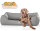 Knuffelwuff Orthopädisches Hundebett Amelie aus Velours mit Handwebcharakter M-L 85 x 63cm Grau