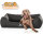 Knuffelwuff Orthopädisches Hundebett Amelie aus Velours mit Handwebcharakter XL 105 x 75cm Schwarz