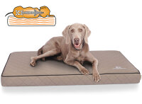 Knuffelwuff Orthopädische Hundematte Juna aus laser-gestepptem Kunstleder L 78x65cm Grau