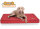 Knuffelwuff Orthopädische Hundematte Juna aus laser-gestepptem Kunstleder L 78x65cm Rot