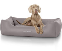 Knuffelwuff Kunstleder Hundebett Sidney M-L 85 x 63cm Grau