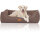 Knuffelwuff Hundebett Lotte aus Velours mit feinem Handwebcharakter M-L 85 x 63cm Graubraun