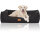 Knuffelwuff Hundebett Lotte aus Velours mit feinem Handwebcharakter M-L 85 x 63cm Schwarz