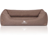 Knuffelwuff Orthopädisches Hundebett Wippo aus Velours mit Handwebcharakter M-L 85 x 63cm Potatoe