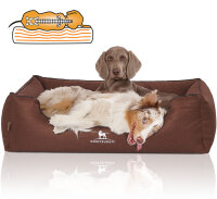 Knuffelwuff Orthopädisches Hundebett Wippo aus Velours mit Handwebcharakter M-L 85 x 63cm Braun