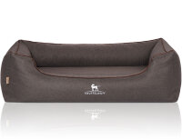 Knuffelwuff Orthopädisches Hundebett Wippo aus Velours mit Handwebcharakter M-L 85 x 63cm Schwarz