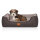 Knuffelwuff Hundebett Luke aus Velours mit feinem Handwebcharakter