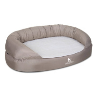 Knuffelwuff Orthopädisches Hundebett Jessy aus Nylongewebe M-L 100 x 65cm Beige
