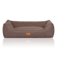 Knuffelwuff Hundebett Lotte aus Velours mit feinem Handwebcharakter XXL 120 x 85cm Graubraun