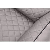 Knuffelwuff Hundebett Milan aus laser-gestepptem Kunstleder M-L 85 x 63cm Grau