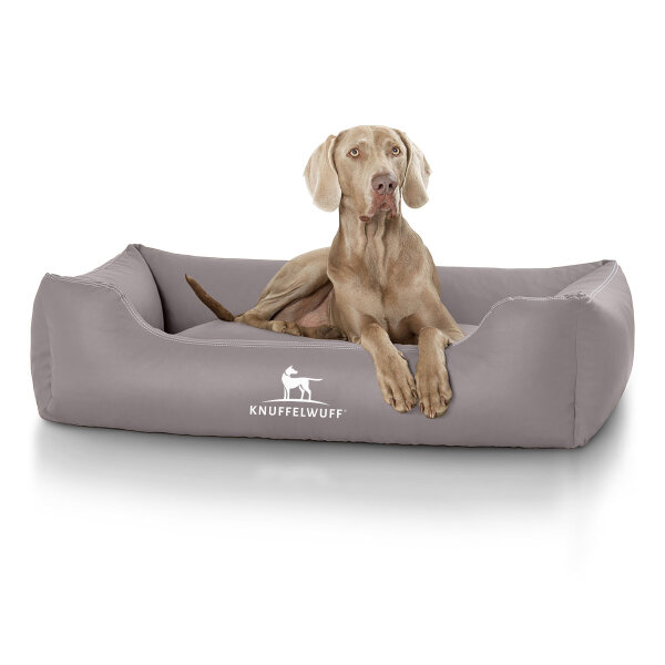 Knuffelwuff Kunstleder Hundebett Sidney Übergröße XXXL 155cm x 105cm Grau
