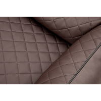 Knuffelwuff Orthopädisches Hundebett Madison aus laser-gestepptem Kunstleder XL 105 x 75cm Braun