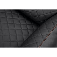 Knuffelwuff Orthopädisches Hundebett Madison aus laser-gestepptem Kunstleder M-L 85 x 63cm Schwarz