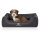 Knuffelwuff Orthopädisches Hundebett Madison aus laser-gestepptem Kunstleder M-L 85 x 63cm Schwarz