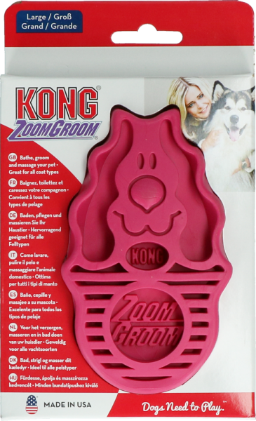 KONG ZoomGroom Rassberry Large